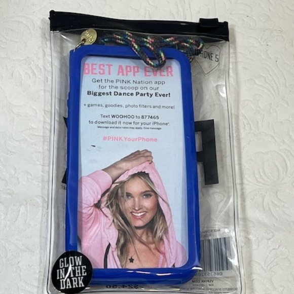 Victoria's Secret PINK Blue Soft IPhone 5 Cell Case Cover 2.5"x5" NEW - Picture 4 of 10